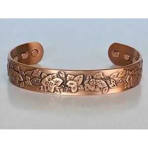 "Wildflowers" Solid Handmade Copper Cuff Bracelets